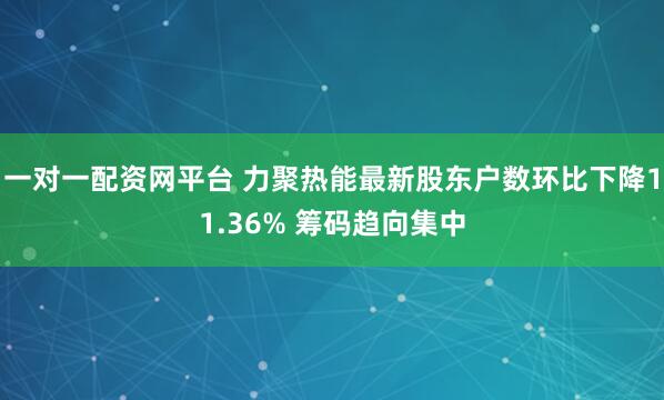一对一配资网平台 力聚热能最新股东户数环比下降11.36% 筹码趋向集中